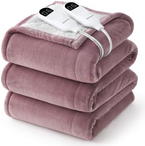 Bedsure Heated Blanket King Size, Dual Control Electric Blanket, Pink by BEDSURE