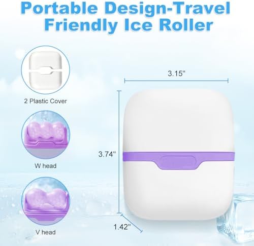 Ice Roller for Face, Eye, Skin Care Tool for Whole Body, Revitalizes Skin Firm & Puffiness Relief, Gift for Women (Purple) - Image 4