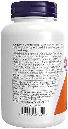 NOW Foods Supplements, MSM (Methylsulfonylmethane) Powder, Supports Healthy Cartilage*, Joint Health*, 8-Ounce - Image 3