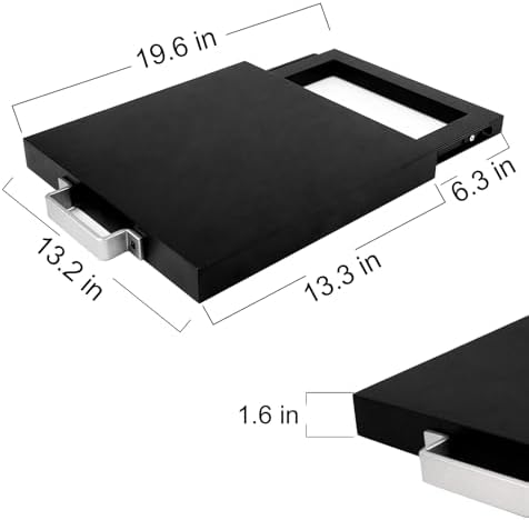 Natural Acacia Black Sliding Tray for Coffee Machine, Kitchen Appliance Slider - Image 3