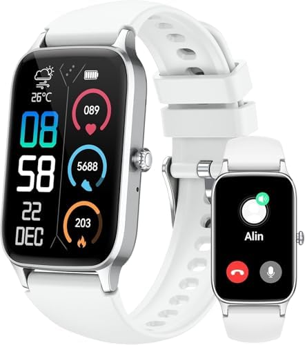 Jugeman Smart Watch for Men Women, 1.57" Smartwatch (Answer/Make Call), 2026 New Fitness Tracker with 110+Sport Modes, Heart Rate/Sleep Monitor, IP68 Waterproof, Smartwatches for Android iOS White by Jugeman