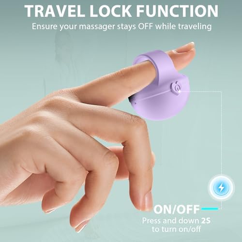 Portable Finger Massage Ball, Waterproof Rechargeable Mini Multifunctional Massage Tool (Lavender) - Image 3