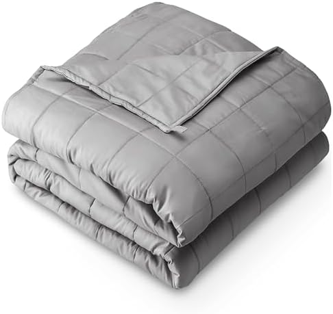Bare Home Cotton Weighted Blanket (Light Grey, 80"x87" 25lbs) by BareHome