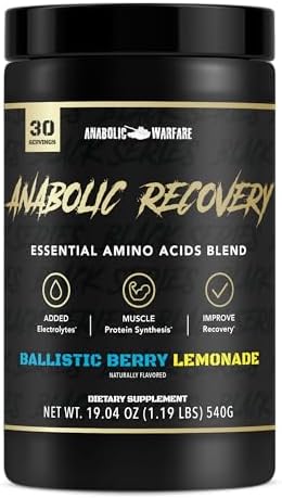 Anabolic Recovery, Essential Amino Acids, Post Workout Recovery, Premium Hydration, Build Muscle* (BlackBerry Lemonade, 30 Servings) by AnabolicWarfare