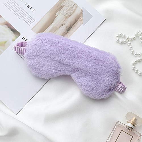 RAYNAG 4 Pack Plush Sleep Mask Soft Comfortable Blindfold Eye Cover for Sleepover Gift Birthday Party Favors, Silky Fabric on the Back, Cozy, Fluffy and Furry #3, Purple - Image 4