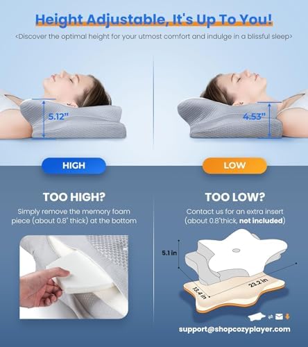 Ultra Pain Relief Cooling Pillow for Neck Support, Adjustable Cervical Pillow Cozy Sleeping, Odorless Ergonomic Contour Memory Foam Pillows, Orthopedic Bed Pillow for Side Back Stomach Sleeper - Image 4
