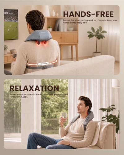 Breo N5mini Neck and Shoulder Massager with Heat,5D Shiatsu Kneading,Grey - Image 5
