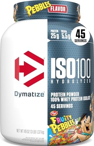 Dymatize ISO100 Protein Powder, 100% Whey Isolate, Fruity Pebbles by DymatizeNutrition