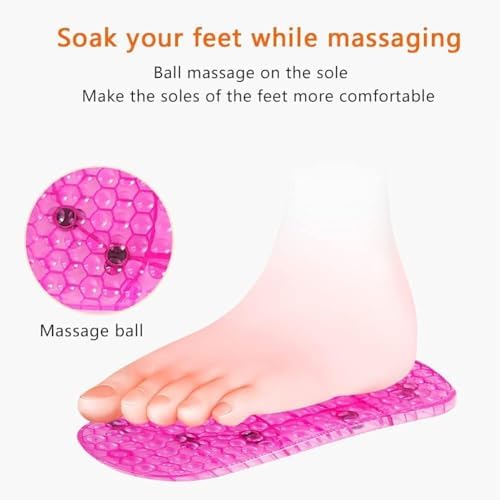 Massage Foot Bath Shoes Portable Feet Soaking Tub Feet Spa Shoes Pedicure PVC Pink Tall Foot Soaker for Foot Massage Releax Yourself As A Gift for Your Family Friends - Image 3
