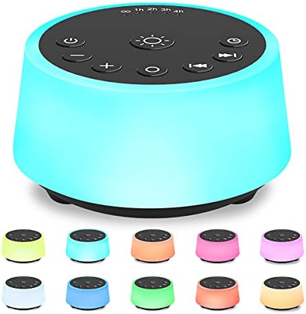 Color Noise Sound Machines with 10 Colors Night Light 25 Soothing Sounds and Sleep White Noise Machine 32 Volume Levels 5 Timers Adjustable Brightness Memory Function for Adults Kids Baby by ColorNoise