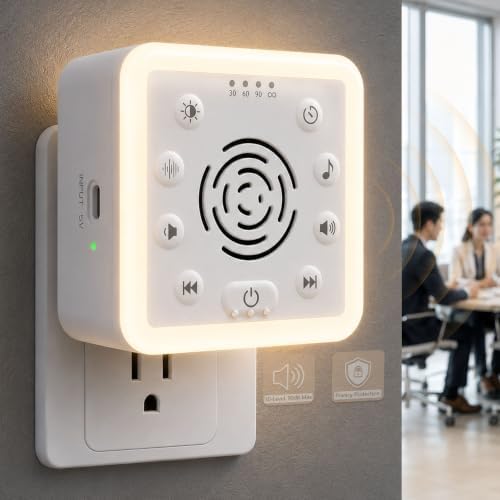 Office Privacy & Noise Canceling White Noise Machine: 90dB 30-Level Volume by EnjoyNow