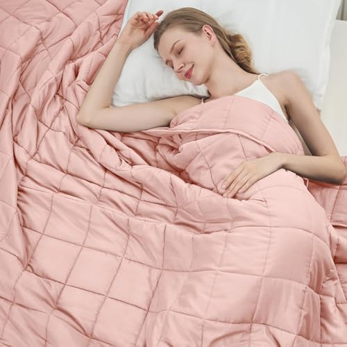 Weighted Blanket for Adults 20lbs, 88"x104", King Size Cooling Heavy Throw Blanket for 180-220lbs, Microfiber Soft Big Blankets Weighted Comforter, Pink by BETU