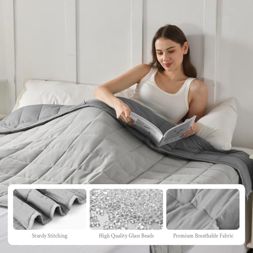 Topblan Cooling Weighted Blanket for Adults, 12 lbs 48 x 72 Twin Size Bed - Image 5