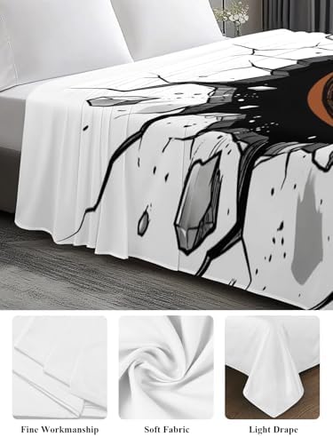 California King Flat Sheet 3D Brown Rugby Flat Sheets Only Soft Breathable Microfiber Bedding Top Sheets Luxury Hotel Quality Football Break Through Wall Cal King Bed Sheet for Bedroom Dorm Decor - Image 5