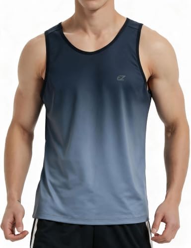 EZRUN Men's Quick Dry Workout Tank Top UPF 50+ Sweat-Wicking Gym Shirt by EZRUNSPORT