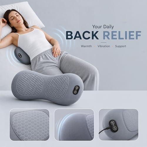 Smooth Back Massager with Heat, Spine Triple Fusion Lumbar Support Cushion - Image 2