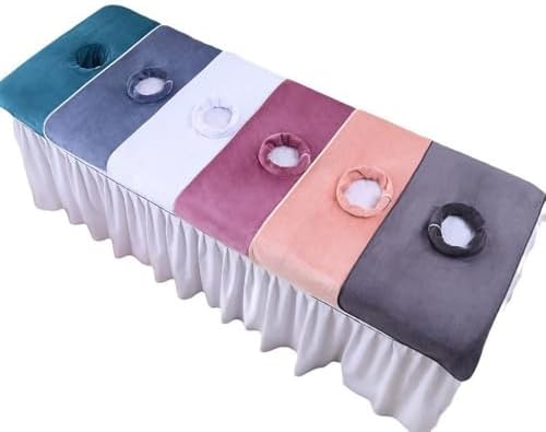Massage Table Cover Towel with Face Cradle Hole, Premium Fitted Sheet with Locked Edges (Dusty Pink) - Image 2