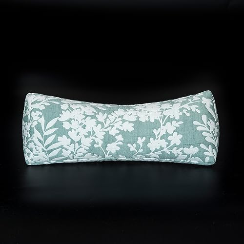 Buckwheat Neck Support Pillow Cervical Neck Cylinder Bolster Pillow,Buckwheat Hulls Adjustable Roll Pillow,Neck Pain Relief for Back and Side Sleepers Round Pillows for Lunch Break Green, 6*15 inch by GLORYSEASON