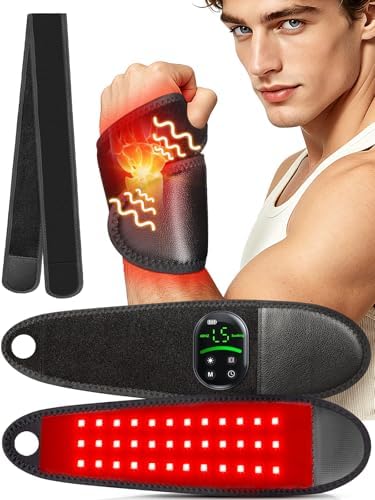 Cordless Red Light Therapy for Wrist Pain with Heat & Massage, 660nm& 850nm by TABREAK
