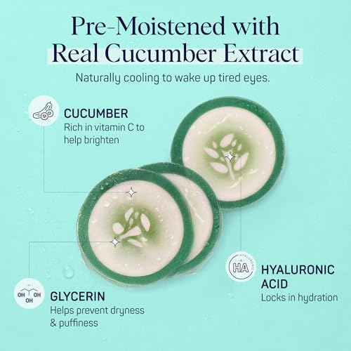 SpaLife Cooling Cucumber Eye Pads | Spa Gifts & Korean Dark Circles & Puffy Eyes Treatment | Nourishing Cucumber Eye Pads | Eye Mask for Puffy Eyes Daily Depuffing Eye Patches | 4 Packs of 12 - Image 3
