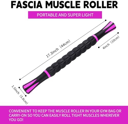 Muscle Roller Stick for Athletes, Massage Roller Stick, Lymphatic Drainage and Liposuction Massage Roller, Relieves Muscle Soreness, Trigger Points, for Physical Therapy and Recovery (Purple & Black) - Image 6