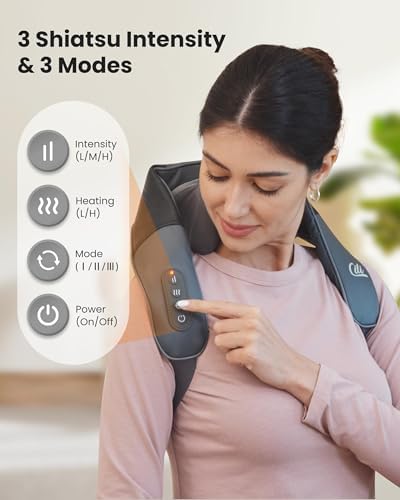 CILI Cordless Massager for Pain Relief Deep Tissue, Shiatsu Neck Back Massager for Pain Relief, 3 Heating Areas & Adjustable Straps, Gifts for Him/Her - Image 5