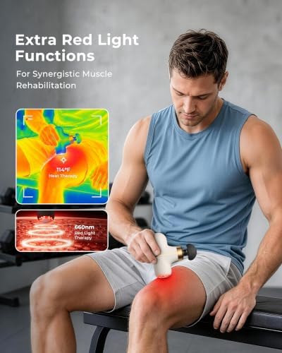 Super Mini Massage Gun with Heat & Red Light, 0.48 lb Travel Massage Gun - Image 4