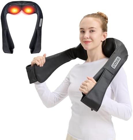 LAOBEN Neck and Shoulder Massager for Shoulder Massage and Neck Massage, Shiatsu Neck Massager with Heat, Shiatsu Back Massager for Office & Home Use, Birthday Gifts for Him Her (Parents/Friends) by LAOBEN