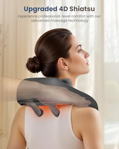 COMFIER Cordless 4D Shiatsu Neck & Shoulder Massager with Heat, Blue - Image 2