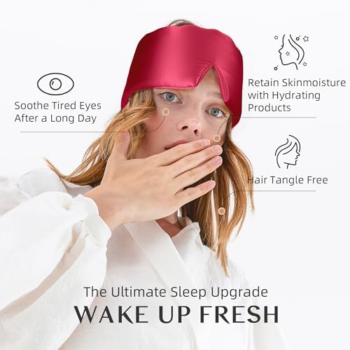 Silk Sleep Mask for Women and Men, Side Sleeper, 22 Momme Pure Mulberry Silk Total Blackout 100% Mulberry Eye Mask with Adjustable Headband Full Size, Eye Masks for Sleeping and Travel - Image 2