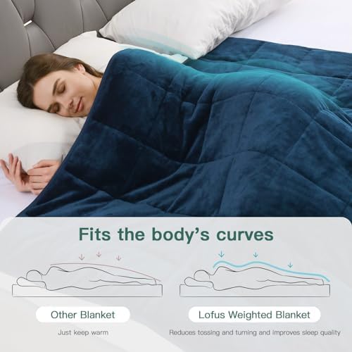 Lofus 15 lbs Weighted Blanket for Adults Queen Size 60" x 80", Navy Blue - Image 6