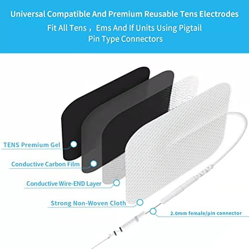 Extra Large TENS Unit Replacement Pads, 8-2" X 4", 4-4" X 4"，Multiple Sizes TENS Unit Pads with Pad Holder, Reusable and Self-Adhesive Electrodes Pads - Image 2