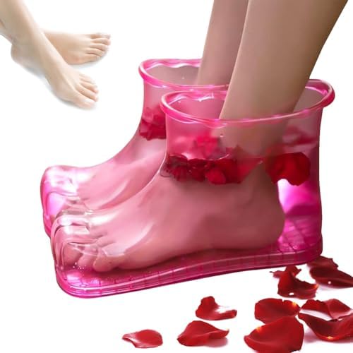 Massage Foot Bath Shoes Portable Feet Soaking Tub Feet Spa Shoes Pedicure PVC Pink Tall Foot Soaker for Foot Massage Releax Yourself As A Gift for Your Family Friends by Chpbolly