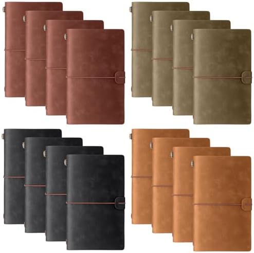 Sabary 16 Pcs A6 Size Refillable Leather Journal Bulk, Warm Color by Sabary