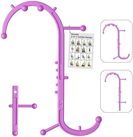 Detachable Trigger Point Massage Cane, Button-Release Design Massage Hook for Back, Neck & Shoulder Pain Relief, Pressure Point Massage Tool for Muscle Recovery (Large, Pink) by Unknown
