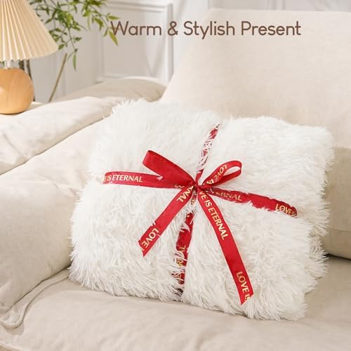 Cottonblue Weighted Blanket 15lbs, Sherpa Faux Fur Reversible Luxury Snugly Long Fur Warm Heavy Blanket 60x80 inches,Super Soft Fuzzy Fleece Blanket for Better Sleep, Cream White - Image 6