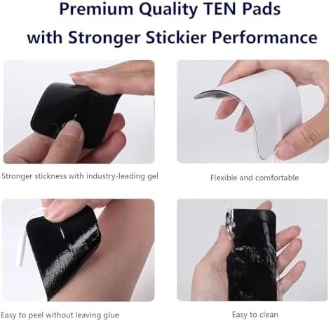 20 Pcs TENS Unit Electrode Pads, 2"x4" Reusable Rectangle Replacement Pads with 2mm Pin Connector Compatible with TENS 7000, AUVON, Etekcity TENS EMS Unit, Self-Adhesive Electrodes for Muscle Therapy - Image 5