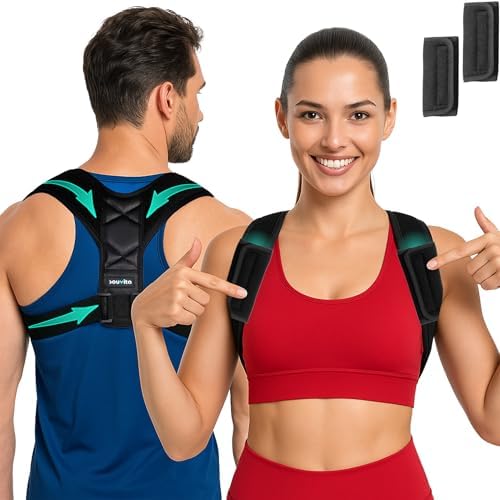 Posture Corrector for Women & Men - Fully Adjustable Back Brace Posture Corrector for Men & Women - Shoulder Brace - Back Straightener - Shoulder Support - Neck, Upper and Mid Spine Support by SOUVITA