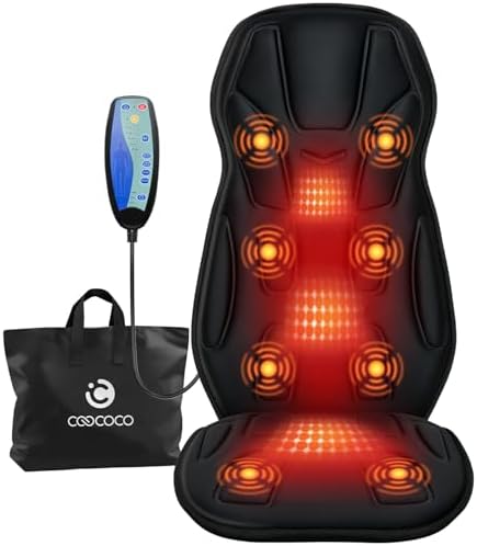 CooCoCo Heated Back Massager, 8-Motor Massage Chair Pad for Home and Office by CooCoCo