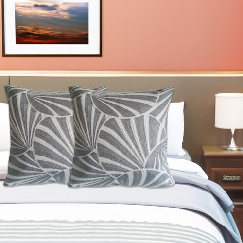 Throw Pillow Covers Gagliano Decorative Lumbar Pillow Sham Silver Grey Art Deco Fans Geometric Abstract Circles Pillowcase Gray Limestone 18"x18",Cotton Canvas 45x45cm - Image 6