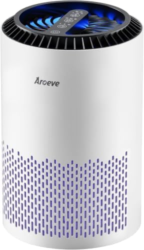 AROEVE Air Purifiers for Bedroom Home, Air Purifier For Smoke Pollen Dander Hair Smell Air_Cleaner with Sleep Mode Speed Control For_Bedroom Office, MK01- White(Available-for California) (Pack of 9) by AROEVE