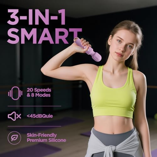 Personal Massager - 4H Max Runtime & Ultra-Quiet - Waterproof - 20 Modes 8 Speeds for Deep Tissue Back Massage, Post-Workout Recovery and Neck Muscle Relaxation(LX-Purple) - Image 3