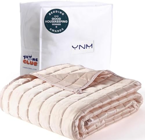 YnM Cooling Weighted Blanket for Adults, 20lbs Heavy Bed Throw Comforter with 100% PE Fabric, Ideal for Hot Sleepers or Summer Days(60x80 Inches for Queen/King Bed, 20 Pounds, Pink) by YNM