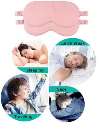 HBHLFZ Sleep Mask 2 Pack - Bamboo Viscose Fiber Sleeping Eye Mask - with Elastic Band/Headband - Comfort Sleeping Shade - for Nighttime Sleeping, Traveling & Napping（Pink） - Image 7