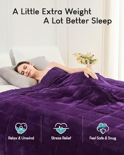 Cottonblue Fleece Weighted Blanket 20lbs for Adults Queen Size 60x80in Soft - Image 2