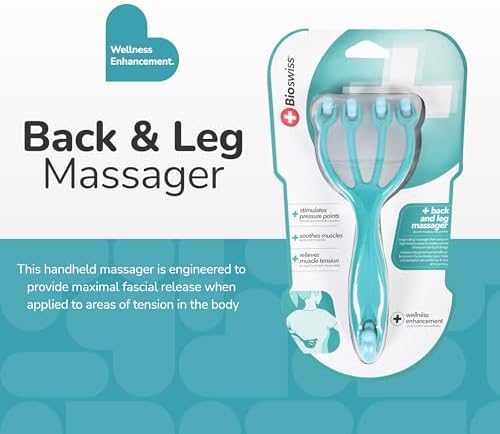 BioSwiss Claw Massage Roller, Handheld Muscle Massager with 5 Rotating Heads for Back, Legs, and Shoulder - Image 2
