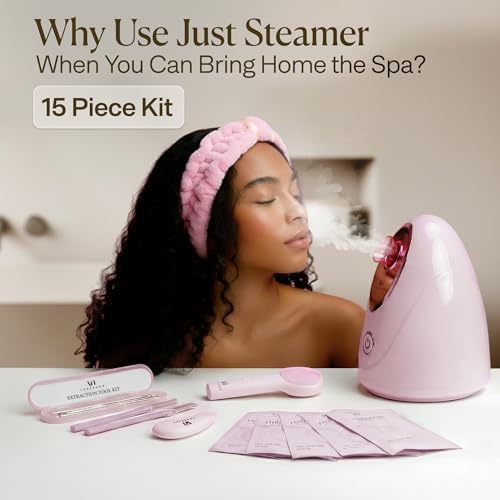 Facial Steamer Spa Kit with 15 Spa Tools for Complete At Home Facial - Image 2