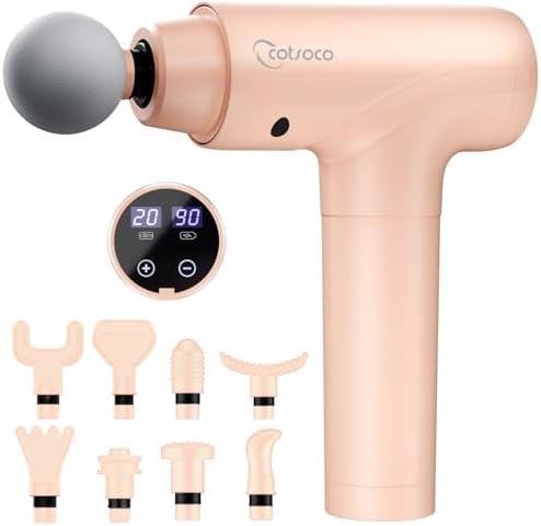 cotsoco Massage Gun Deep Tissue, Muscle Massage Gun Back Massager for Pain Relief, 20 Speeds Handheld Electric Massager Tool with Silent Brushless Motor, Suitable for Gym Office Home Travel by cotsoco