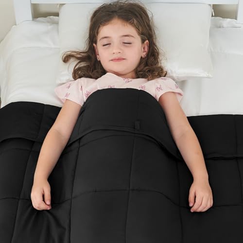 yescool Weighted Throw Blanket 7lbs, 41" x 60", Black - Image 5