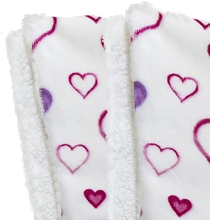 Elegant Comfort Luxury Valentine’s Day Sherpa Throw Blanket Ultra-Soft Cozy Velvet Pink Hearts Fleece Throw - Micromink Sherpa for Her, Wife, Girlfriend, Sherpa Reversible Blanket- Mia - Image 3
